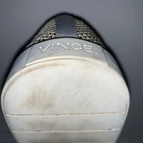 Vince Blair Women's 8 Shoes Gray Taupe Slip-On Sneakers Woven Fabric Texture - Picture 10 of 16